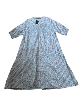 Generation Off White Chaap Floral Cotton Midi Dress Short Sleeve SIZE 16